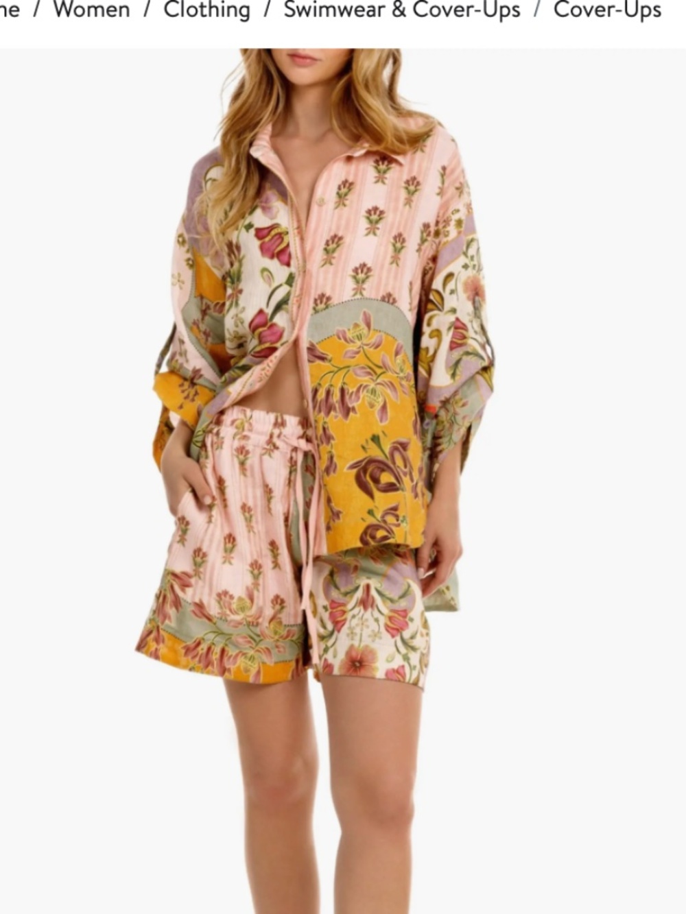 Agua Bendita (Set) - Chrissy Aura Shirt (XS) & Shorts (S) - Flori Multi Color